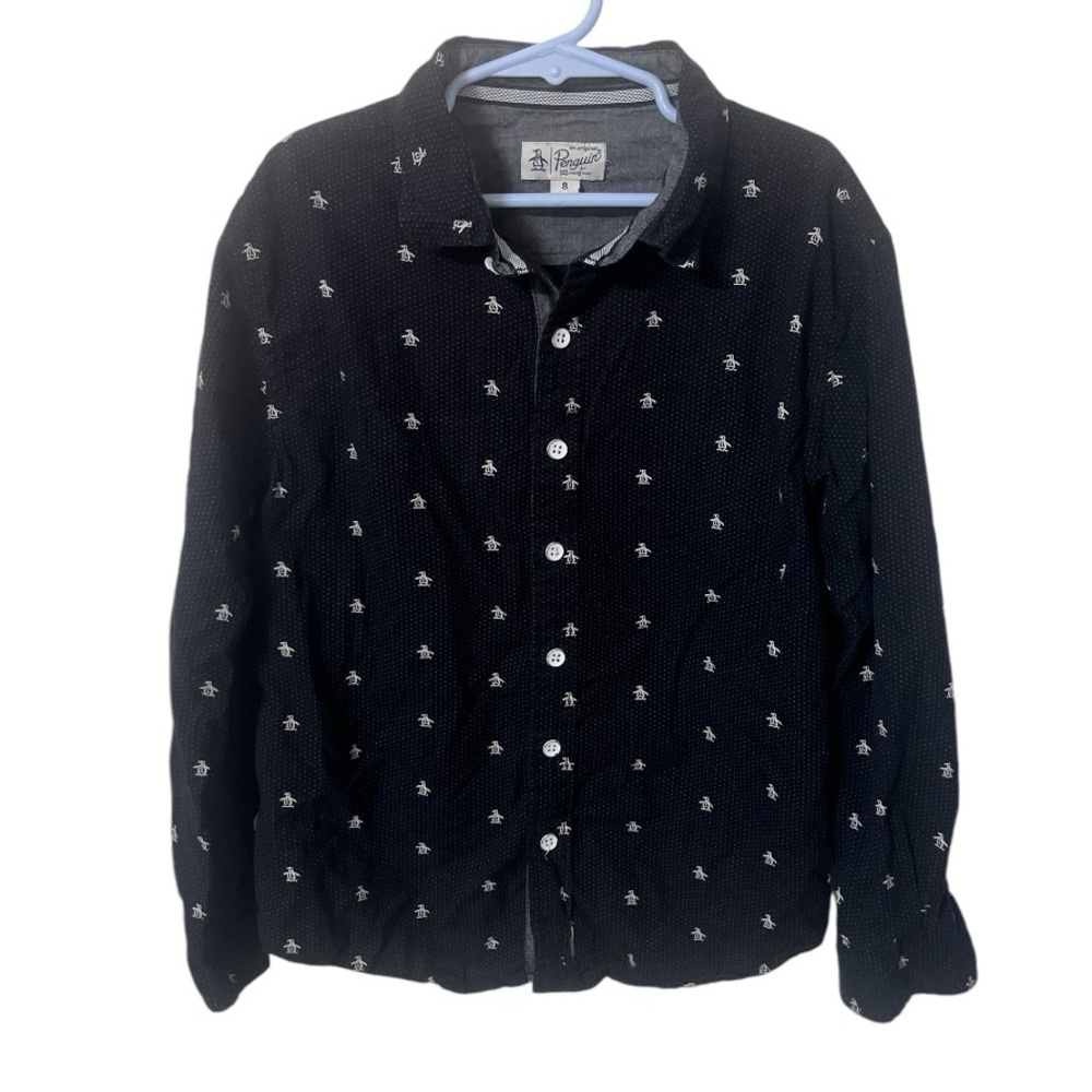The Original Penguin Boys dark navy blue button down